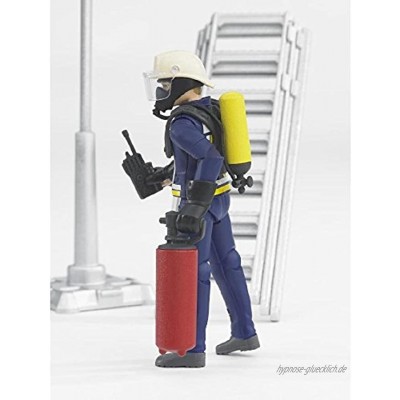bruder Feuerwehrmann mit Zubehör Spielfigur blau gelb