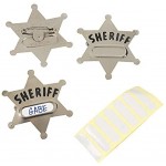 Sheriffstern mit Namensschild für Cowboy und Indianer 12 Stück mit Palandi Sticker