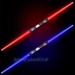 GOODS+GADGETS Doppelklingen Laserschwert Lichtschwert Laser Sword 138 cm Schwert mit Beleuchtung & Sound Rot