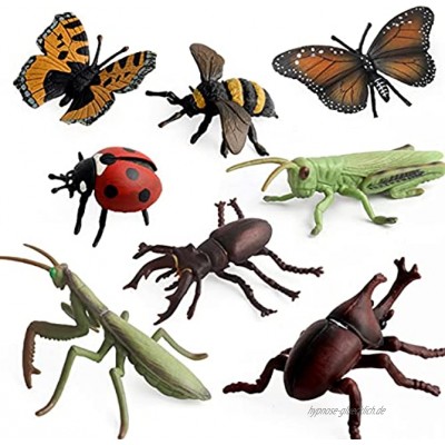 8 Stück Modell aus Insektenplastik Insekten für Kinder Tiersammlung Insekten Kunststoff Geeignet für Geburtstagsgeschenke für Kinder Helfen Natürliche Kreaturen zu Verstehen 8 Stile