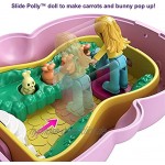 Polly Pocket GTM60 Drehspaß-Schatulle Hase zwei Spieloberflächen durch Umklappfunktion Hasenfigur ab 4 Jahren