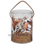 Terra 60-teilig Tierfiguren Sammlung Bauernhof Spielzeug Set – Kühe Schweine Hühner Gänse Ziegen Katzen und mehr – Spielzeug ab 3 Jahren
