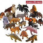 Tierfiguren 25 Stück Realistisch aussehende Tiere Spielzeug Set 4 Zoll ValeforToy Jungle Wilde Vinyl Plastiktiere Lernspielzeuge für Jungen Mädchen Kinder Kleinkinder Waldtiere Spielzeuge Party