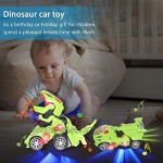 2 in 1 Dinosaurier Spielzeug,Cooles Transformers Spielzeug,Spielzeugauto ab 2-8 Jahre,Dinosaurier Auto Mit Blinkenden Lichtern und Sound,Begeistert von Den Licht und Soundeffekten,Geschenke für Kinder