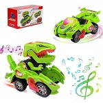 2 in 1 Dinosaurier Spielzeug,Cooles Transformers Spielzeug,Spielzeugauto ab 2-8 Jahre,Dinosaurier Auto Mit Blinkenden Lichtern und Sound,Begeistert von Den Licht und Soundeffekten,Geschenke für Kinder