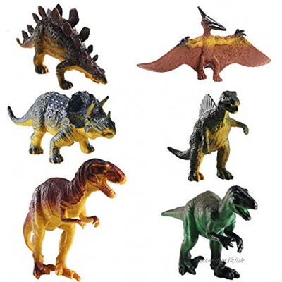 FOGAWA 6 Stück Dinosaurier Spielzeug Set Dinosaurier Figuren Dino Figuren Kinder Realistische Dinos Spielzeug Tyrannosaurus Rex Modell für Kinder Kindertag Geschenke Kindergeburtstag Party Deko