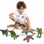 JOYIN 6 Stück 30.4 bis 35.5cm Pädagogische realistische Dinosaurierfiguren Spielzeug mit Dinosaurierheft