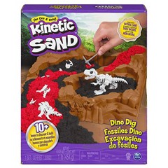 Kinetic Sand 6055874 Dino Dig Spielset mit 10 versteckten Dinosaurierknochen zum Entdecken für Kinder ab 6 Jahren