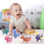 nicknack Dinosaurier Auto zurückziehen,6PCS Dinosaurier Spielzeug ab 1 2 3 Jahre Aufziehfahrzeuge für Jungen Mädchen Baby