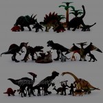 OR OR TU Dinosaurier Spielzeug Figuren für Jungen Kinder mit Zerlegen Dinosaurier-Ei,Baum,Dschungeljäger Pädagogisches Tyrannosaurus Rex,Triceratops Spielzeug Geburtstagsgeschenk 3-7 Jahre30 Stücke