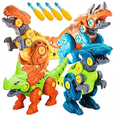 STAY GENT Zerlegen Dinosaurier Spielzeug für Kinder 4 Packungen Dinosaurier Konstruktionsspielzeug mit Schraubendrehern STEM Lerngeschenke für 3-7 Jahre alte Jungen und Mädchen