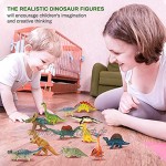 welltop 12PCS Mini Dinosaurier Figuren Set Pädagogisches Dinos Spielzeug Kunststoff Modell für für 3 Jahre darunter Tyrannosaurus Rex Pterosauria und Triceratop