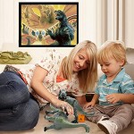 YIJIAOYUN 12 Zoll große Kunststoff Sortiert Dinosaurier Figur grün Tyrannosaurus Rex Spielzeug realistische pädagogische Modell Tierfigur für Kinder