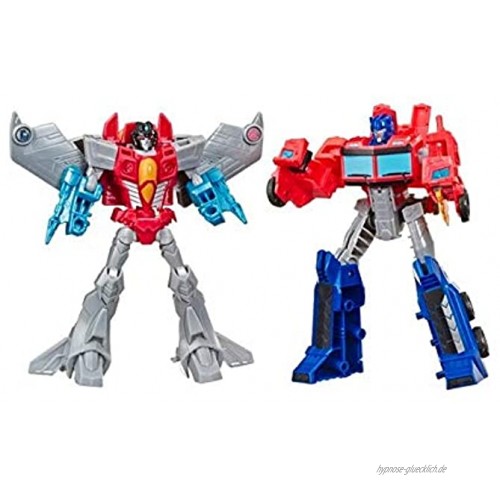 Hasbro Transformers Spielzeuge Cyberverse Warrior Action Attackers Optimus Prime und Starscream Action-Figur 2er-Pack – Für Kinder ab 6 Jahren 13,5 cm