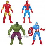Marvel Set von 4 6 Zoll 15 Zentimeter Figuren; Spider-Man Iron Man Captain America und Hulk