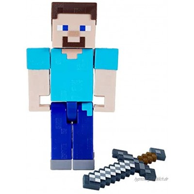 Mattel Minecraft GTP13 Craft-A-Block Steve Figur aus dem Sortiment authentischer Charakter aus dem Videospiel Geschenk zum Sammeln für Minecraft Fans ab 6Jahren mehrfarbig