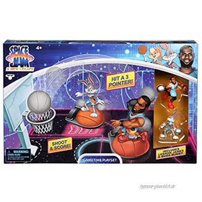 Spcae Jam 14576 Space Jam 2: A New Legacy Game Time Basketball Spielset mit Lebron James Bugs Bunny Sammelfiguren 5 cm und weiterem Zubehör offizieller Merchandise zum Film
