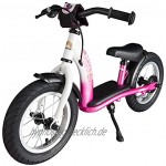 BIKESTAR Kinder Laufrad Lauflernrad Kinderrad für Mädchen ab 3 4 Jahre | 12 Zoll Classic Kinderlaufrad | Pink & Weiß | Risikofrei Testen