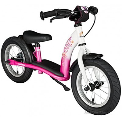 BIKESTAR Kinder Laufrad Lauflernrad Kinderrad für Mädchen ab 3 4 Jahre | 12 Zoll Classic Kinderlaufrad | Pink & Weiß | Risikofrei Testen