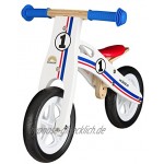 BIKESTAR Kinderlaufrad Lauflernrad Kinderrad für Jungen und Mädchen ab 2 3 Jahre | 10 Zoll Kinder Laufrad Holz | Weiß Blau Rot | Risikofrei Testen