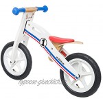BIKESTAR Kinderlaufrad Lauflernrad Kinderrad für Jungen und Mädchen ab 3 4 Jahre | 12 Zoll Kinder Laufrad Holz | Weiß Blau Rot | Risikofrei Testen