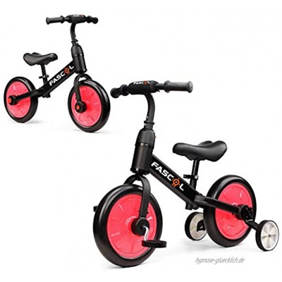 Fascol 3 in 1 Laufräder Laufrad für Kinder Kinderdreirad Multi Dreirad für Kinder ab 2 Jahre bis 6 Jahren