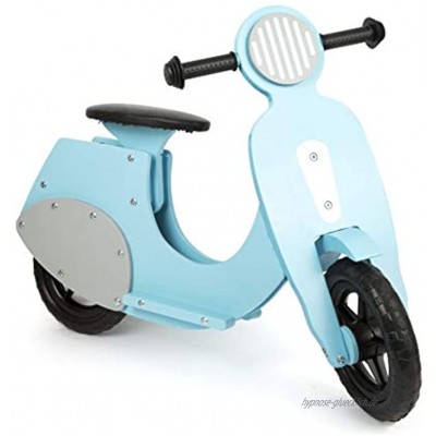 small foot 11979 Laufrad Motorroller Bella Italia aus Holz mit leiser Gummibereifung für Kinder ab 3 Jahren blau