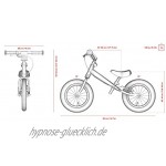 Yedoo OneToo Laufrad für Kinder ab 1,5 Jahren ab 85 cm Körperhöhe mit Luftreifen 12 12 für Mädchen und Jungen Höhenverstellbar mit Bremse und Reflexelementen Zertifiziert