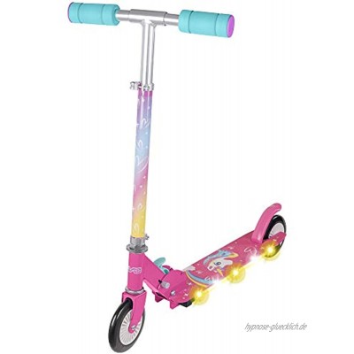 Evo Leuchtendes Einhorn-Inline-Scooter | Kinder-Roller toller Outdoor-Spaß für alle – Batterien nicht im Lieferumfang enthalten