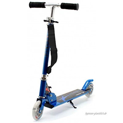 Honkid Roller Tretroller Cityroller Kinderroller 2 räder Scooter Klappbar mit Aluminium-Legierung,Höheeinstellbare 63 85cm blau
