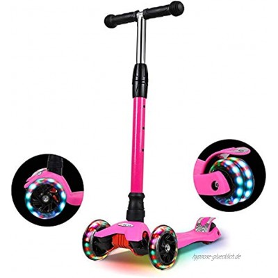 IMMEK Roller Kinder PU Radstehende Scooter Roller mit LED-Lichtern Scooter Kinder können auf DREI Verschiedene Höhen Werden.3-12 Jahre