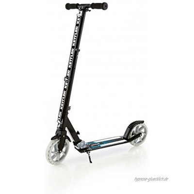 Kettler Scooter Zero 8 Energy – Kinderscooter mit höhenverstellbarem Lenker – stabiler & leichter Klapproller mit Bremse und Ständer – schwarz weiß & blau