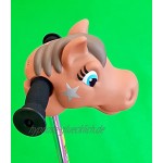 Scootaheadz Pony: Kinder Scooter Zubehör Scooter Pony Kopf | Braun | Passt An Gängige 2 Und 3 Rädrige Roller für Kinder