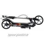 Space Scooter X580 Schwarz Tretroller mit Schwungrad per Luftdruckdämpfer Angetriebener Roller mit Bremsen Luftfederung Einfache Faltbarkeit für Kinder ab 8 Jahren