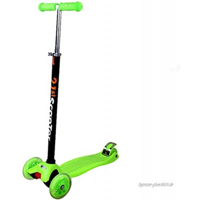 Tante Tina Kinder Scooter Roller mit leuchtende Räder 3-rädig Grün