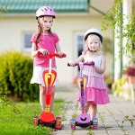 TX Kinderroller Scooter,Kinder Roller mit Abnehmbarem Sitz und PU LED große Leuchtenden Räder 3 Höhenverstellbarer und Falten Lenker Kinderscooter für Kinder ab 2-10 Jahre