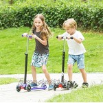 WeSkate Roller für Kinder 3 Räder für Kleinkinder Mädchen und Jungen 4 verstellbare Höhen neigbar für Fahrten beleuchtete Räder für Kinder von 3 bis 12 Jahren