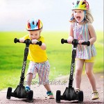 YOLEO Kinder Roller Kinderscooter Dreiradscooter mit LED Leuchtenden Räder 2-Rädern Hinterbremsen 4 Höhenverstellbare faltbarem Lenker bis 50kg belastbar für Kinder Mädchen Jungen ab 3 Jahre