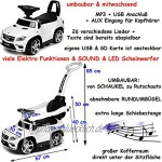 alles-meine.de GmbH Rutschauto umbaubar zu Schaukel Farbwahl Auto Mercesdes Benz GL 63 AMG inkl. Name weiß mitwachsend Musik & Sound MP3 USB Anschluß + AUX Eing..