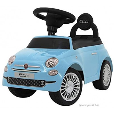 Eco Toys FIAT 500 Lauflernauto mit Lenkrad Hupe und Geheimfach blau HZ8620