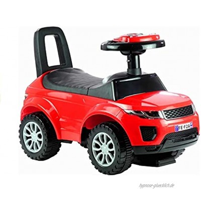 Lean Toys Rutschauto 613W Rot Fahrzeug für Kinder Sound- und Lichteffekten Baby Auto Rutscher Rutschfahrzeug
