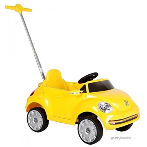 ROLLPLAY Push Car mit ausziehbarer Fußstütze Für Kinder ab 1 Jahr Bis max. 20 kg VW Beetle Gelb