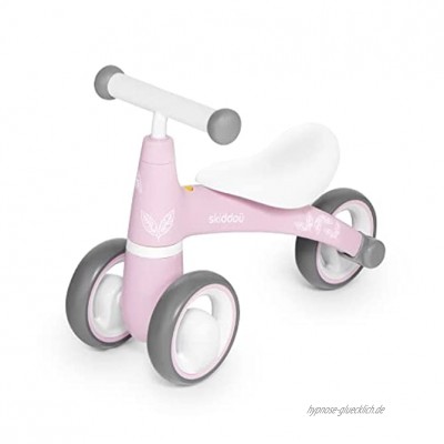 skiddoü Laufrad Schieber für Kinder Berit Fahrrad ohne Pedale Fahrradfahren lernen drei 6 EVA-Räder rutschfester Griff bequemer Sitz leichte Konstruktion rosa 2 kg