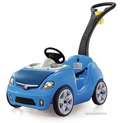 Step2 Whisper Ride Kinderauto Rutscher in Blau | Spielzeug Auto mit Schiebestange | Kinderfahrzeug Rutscherauto ab 1.5 Jahre