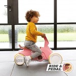 Berg GO² 2in1 Rutschauto Retro Rosa | Rutscher und Laufrad Kinderrutscher Kinderauto mit Ausklappbare Pedale Pedal-Gokart Kinderspielzeug geeignet für Kinder im Alter von 10-30 Monaten