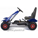 fit4form Kinder Go Kart Super Blue Race Machine Tretauto Gokart Luftreifen 5-12 Jahre Gocart