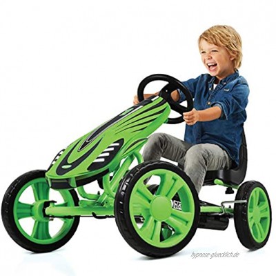 Hauck Toys For Kids GoKart Speedster Pedal Go-Cart mit Handbremse und verstellbarem Sitz für Kinder ab 4 Jahre Grün