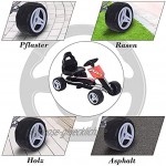 HOMCOM Kinder Go-Kart Tretauto Kinderfahrzeug mit Pedalen 4 Räder Metall + Kunststoff Rot 3 Jahre