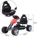 HOMCOM Kinder Go-Kart Tretauto Kinderfahrzeug mit Pedalen 4 Räder Metall + Kunststoff Rot 3 Jahre