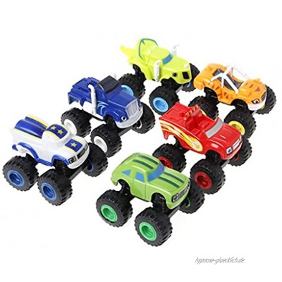 MYBOON 6Pieces Blaze Fahrzeuge Racer Cars Trucks Geschenke für Kinder Spielzeug Spielzeug Maschinen Blaze Fahrzeuge Racer Cars